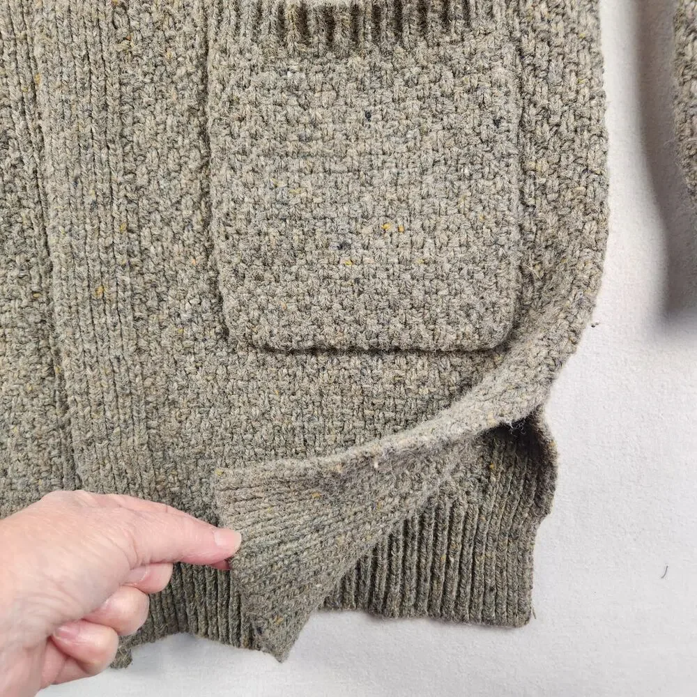 Cynthia Rowley Open Cardigan Sweater Women’s M Wool Blend Brown Chunky Knit EUC - Picture 6 of 16